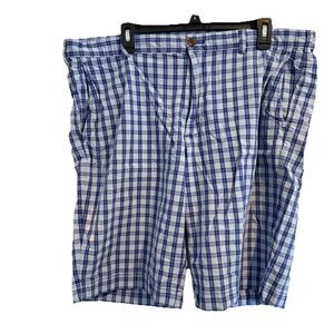 Brooks Brothers Zip Flat Front Cotton Shorts Men's W40 Blue Pink Check